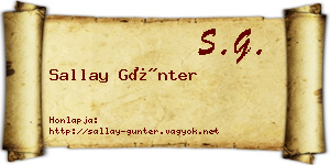 Sallay Günter névjegykártya